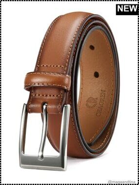 Genuine Leather Mens Belt 1 1/8" Dress Formal Buckle